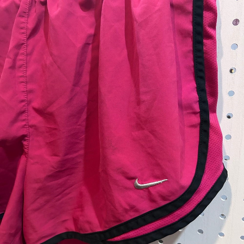 Nike Dri-FIT Running Shorts Pink Black Trim Athletic Gym Activewear Women's